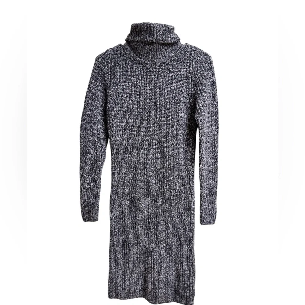 Michael Kors Sweater Dress Women M Gray Marled Turtleneck Wool Alpaca Blend